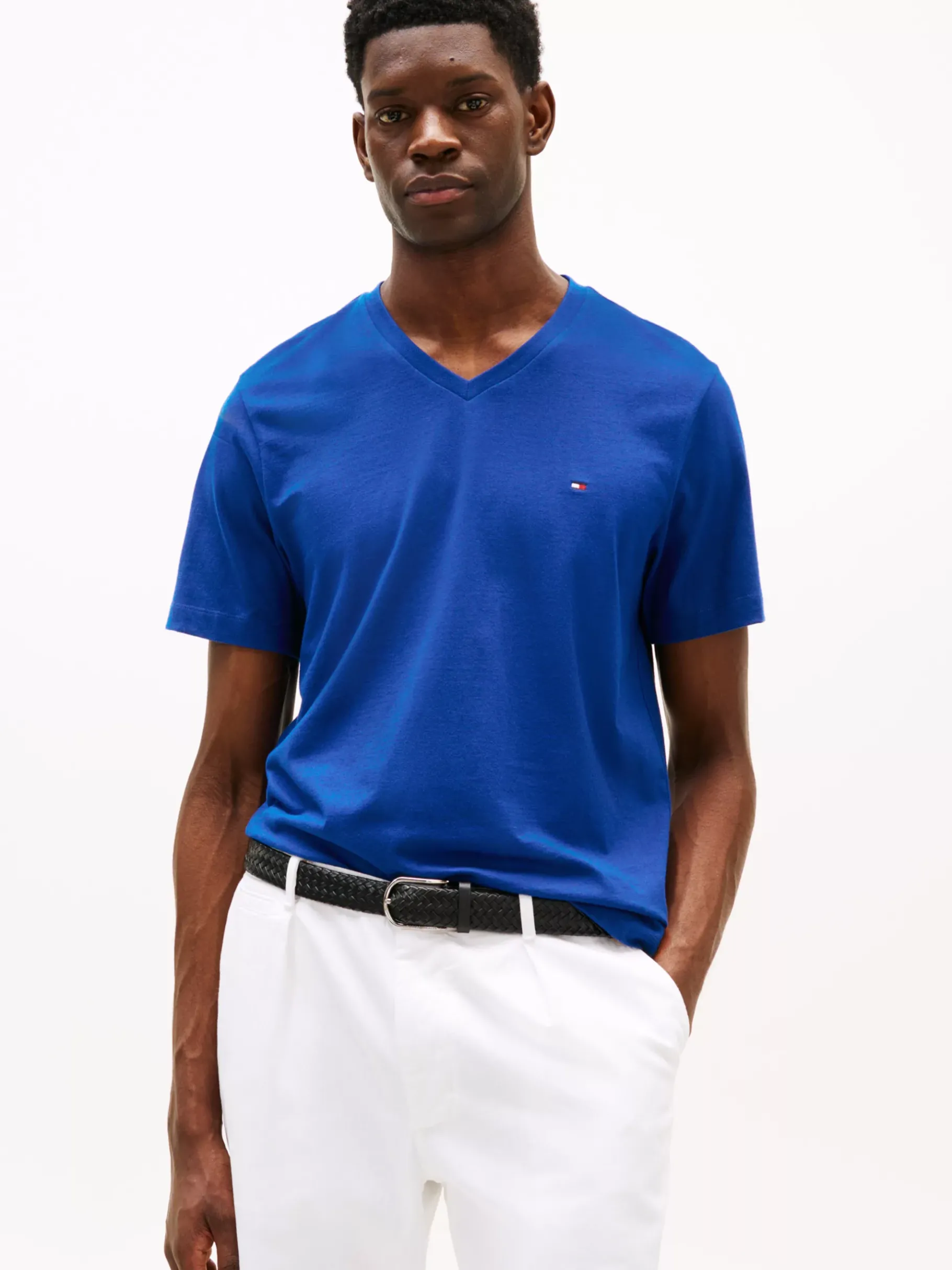 Tommy Hilfiger T-Shirt mit V-Ausschnitt WEDGE BLUE New