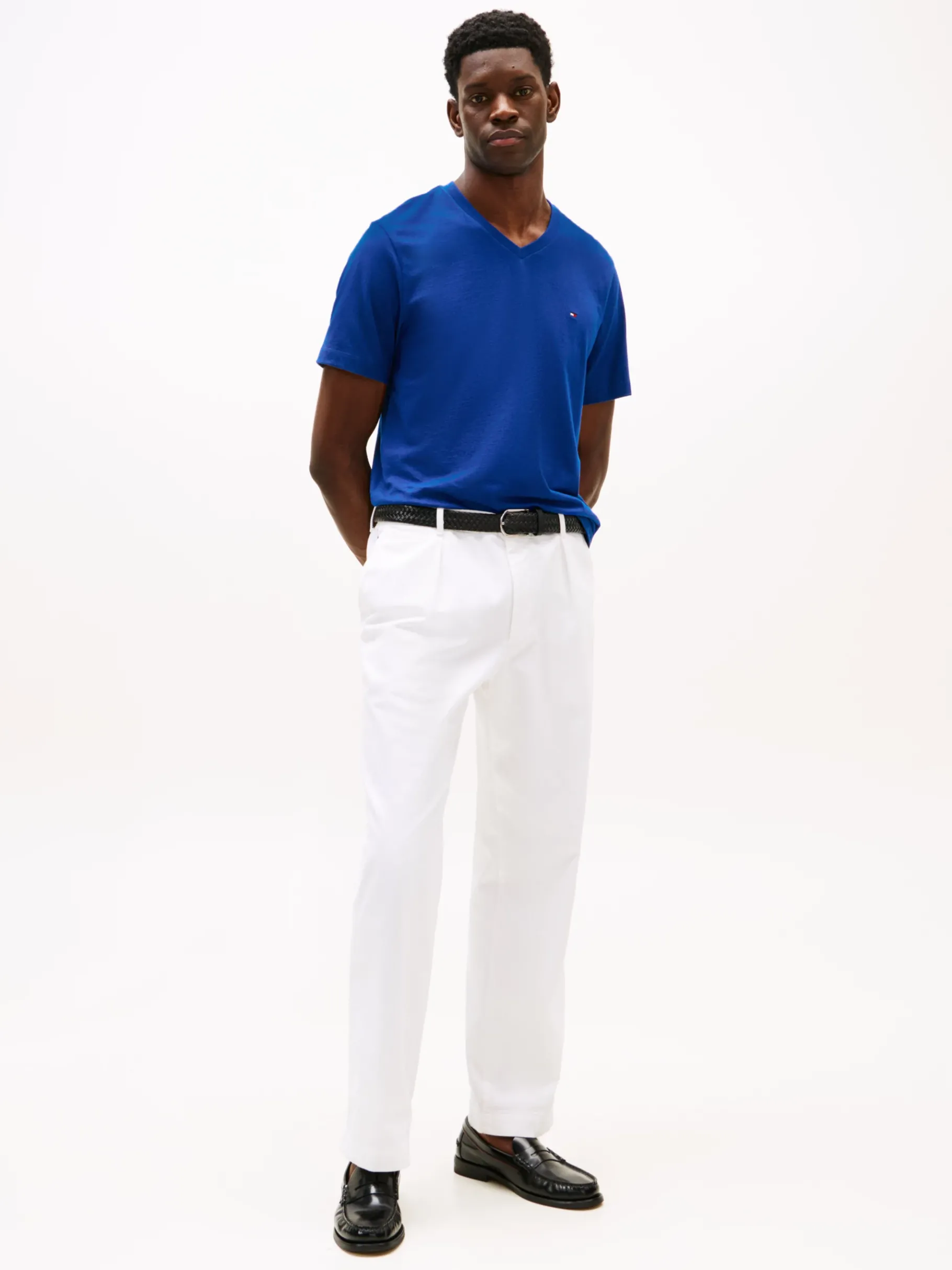 Tommy Hilfiger T-Shirt mit V-Ausschnitt WEDGE BLUE New