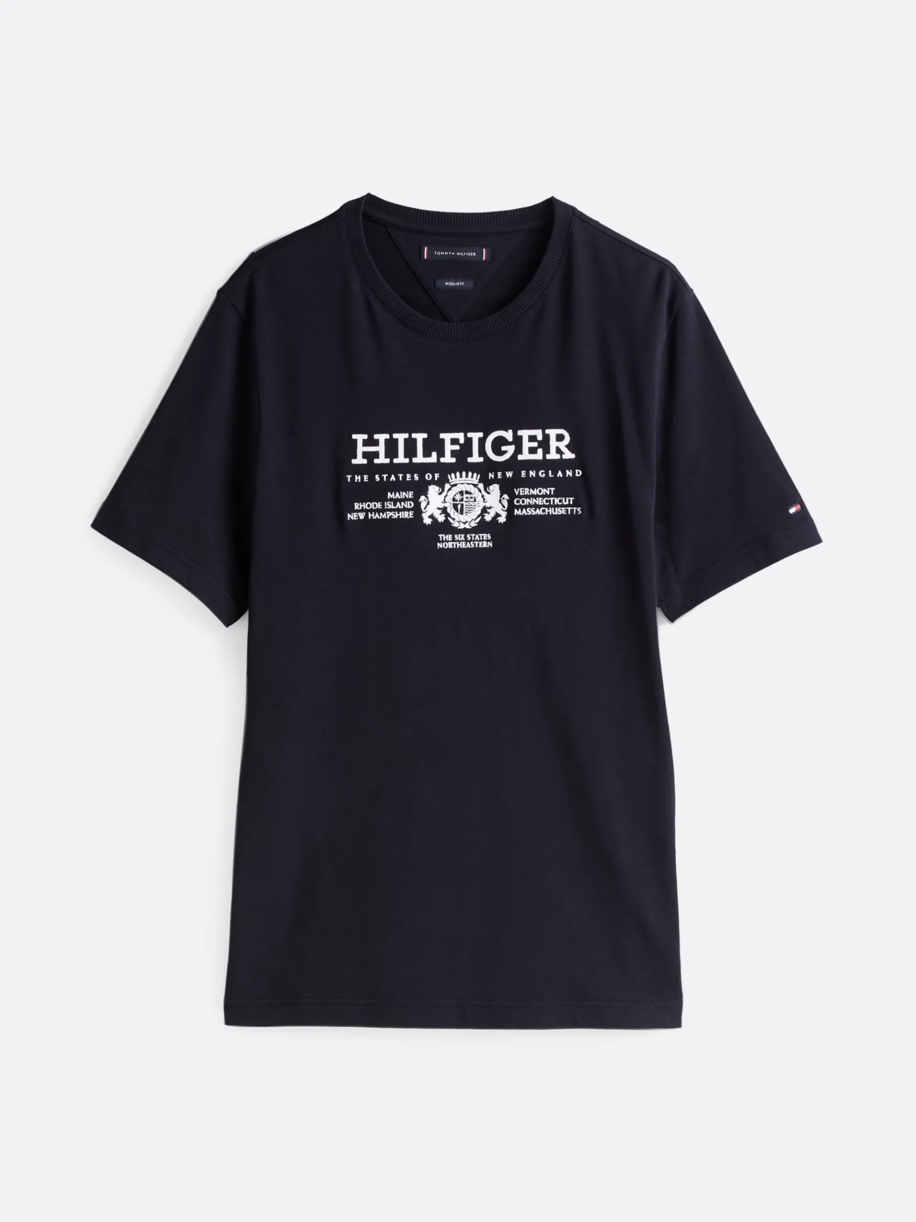 Tommy Hilfiger T-Shirt mit Wappen und aufgesticktem Logo DESERT SKY Flash Sale