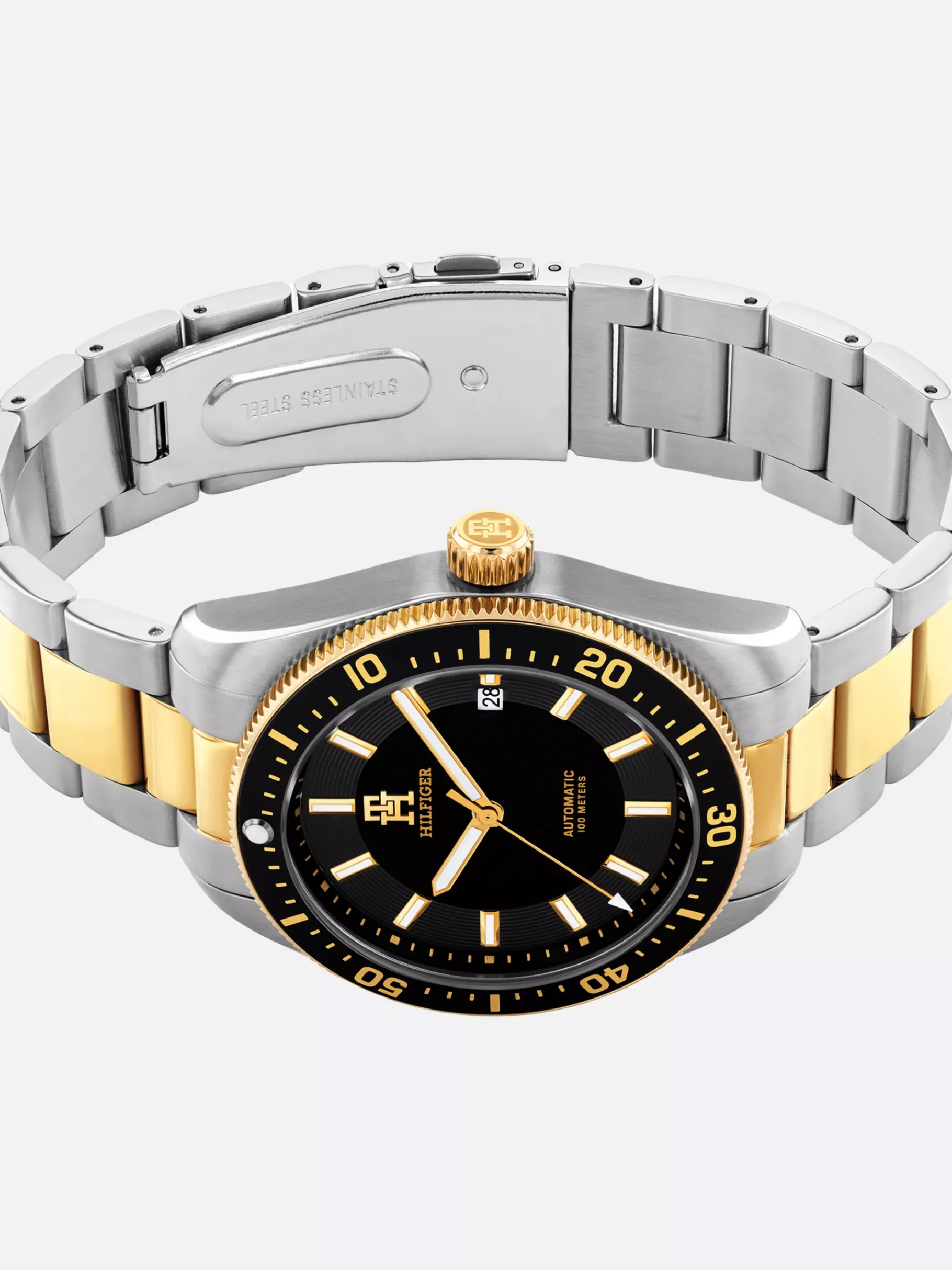 Tommy Hilfiger Uhr mit TH-Monogramm und vergoldetem Armband TWO TONE New