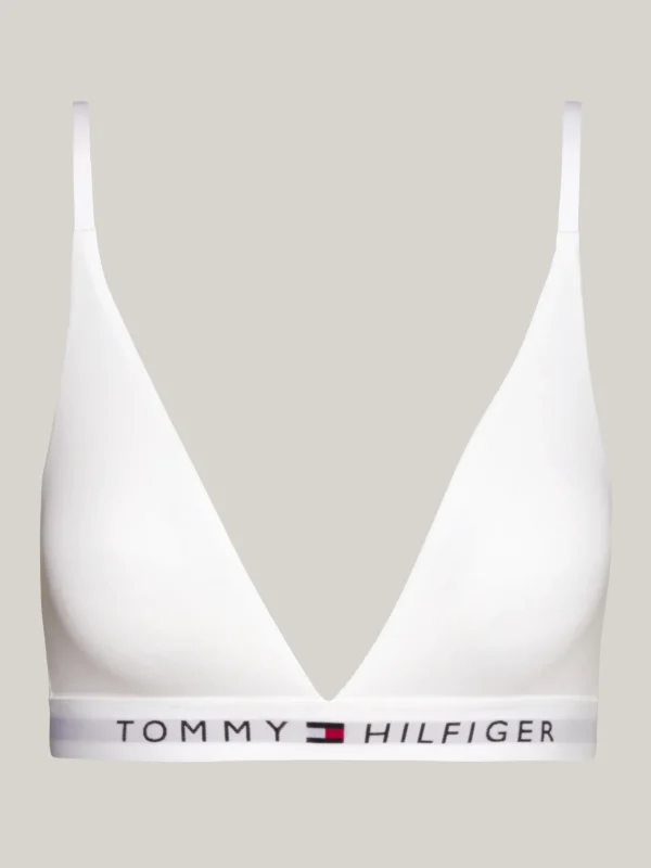 Tommy Hilfiger Ungefütterter Triangel-BH mit Logo WHITE Outlet