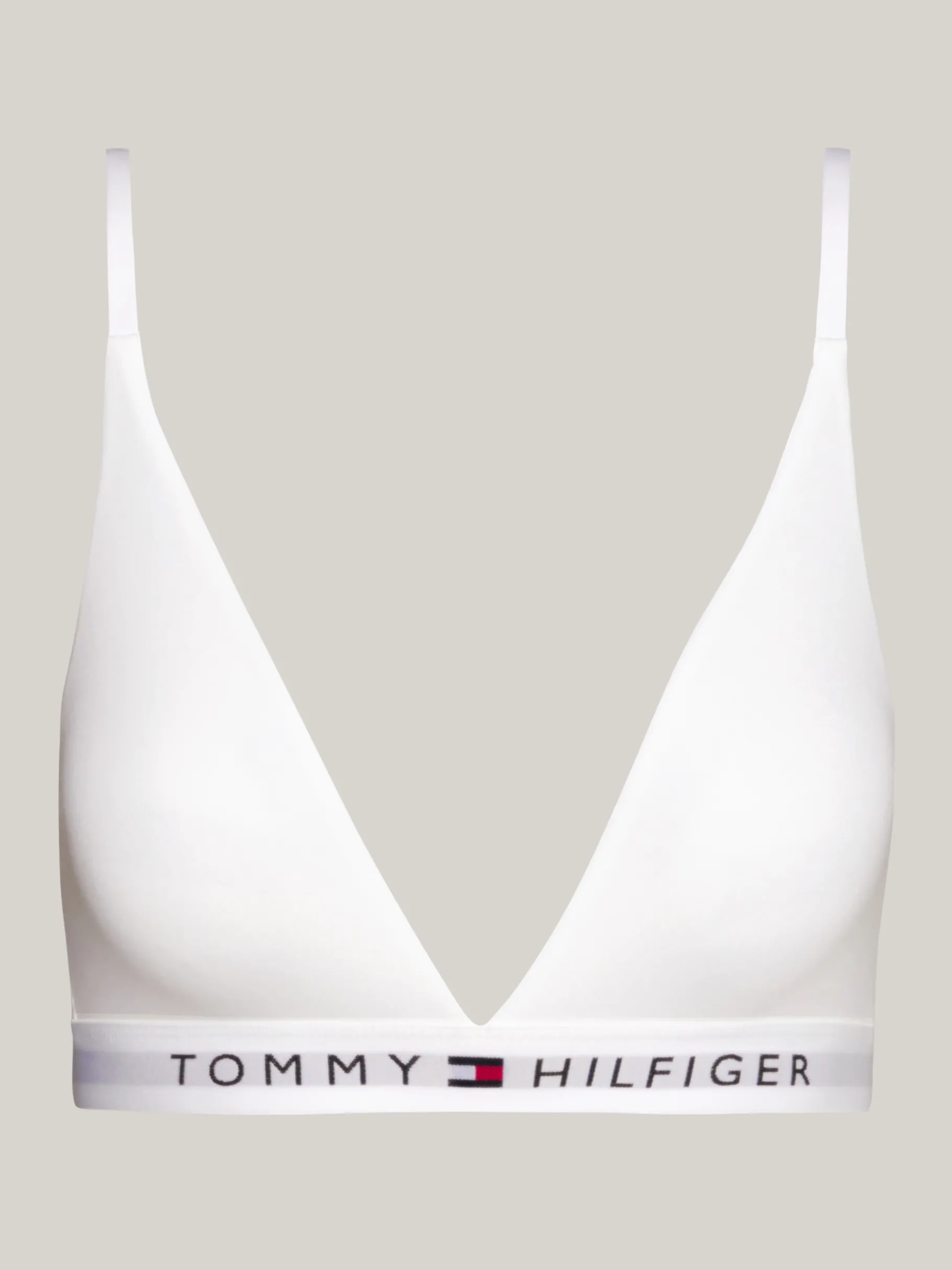 Tommy Hilfiger Ungefütterter Triangel-BH mit Logo WHITE Outlet