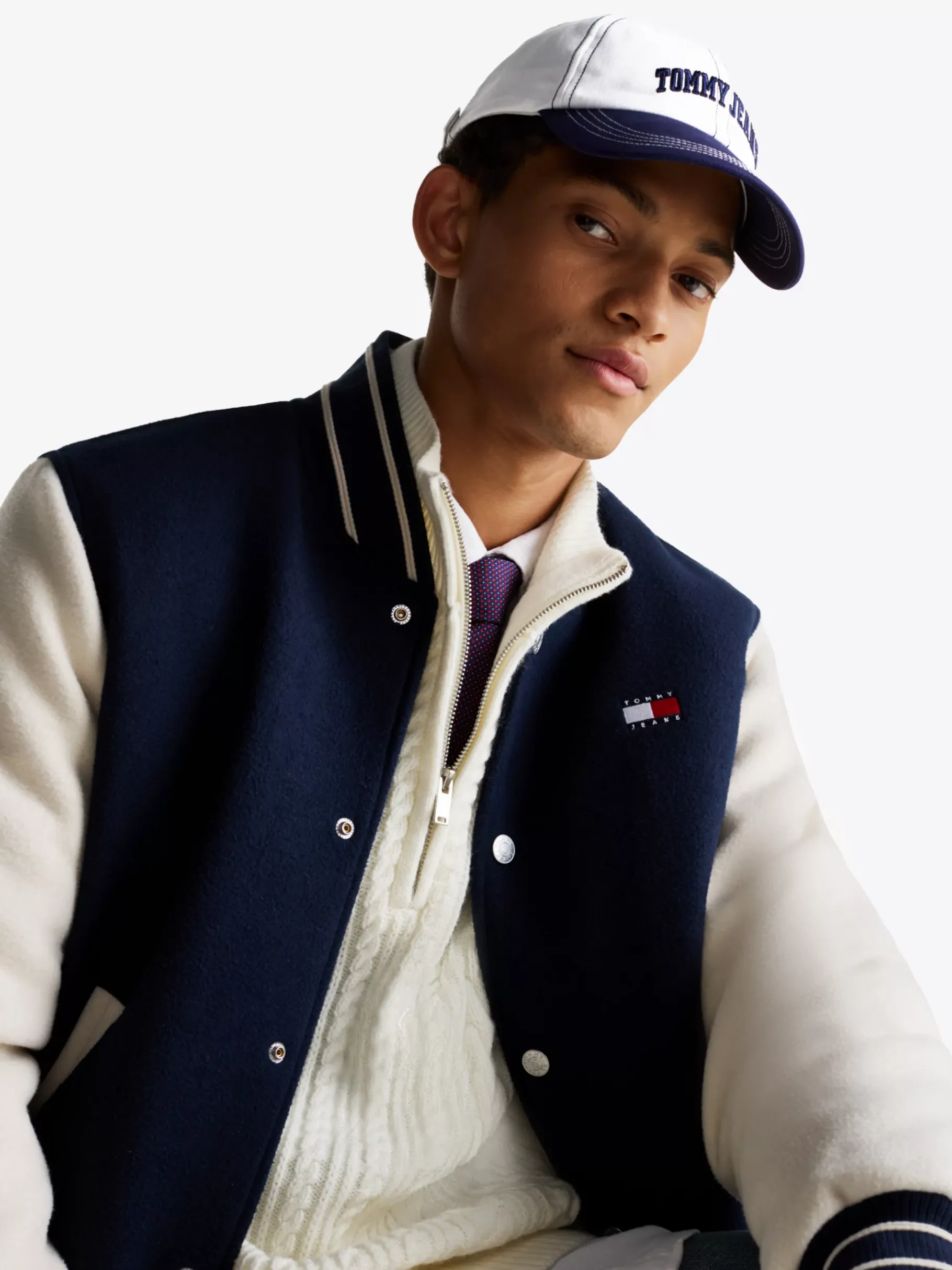 Tommy Hilfiger Varsity Baseball-Cap mit Kontrast-Ziernähten YALE NAVY / ANCIENT WHITE Outlet