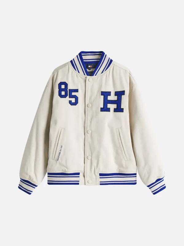 Tommy Hilfiger Varsity Bomberjacke aus Twill CLASSIC BEIGE Discount