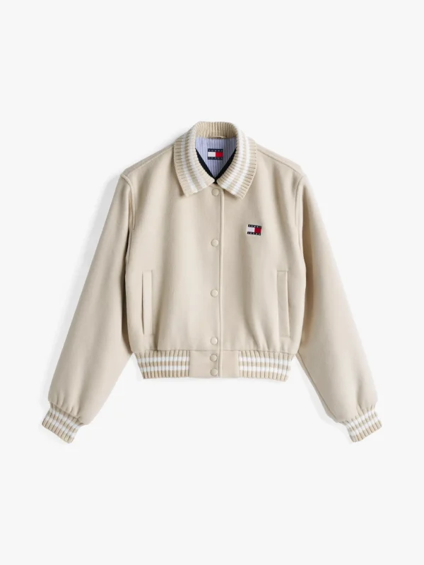 Tommy Hilfiger Varsity Cropped Fit Bomberjacke NEWSPRINT Hot