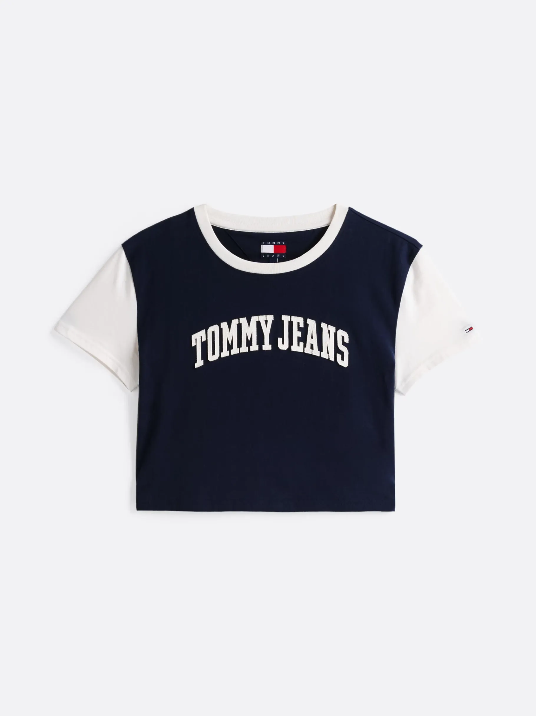 Tommy Hilfiger Varsity Cropped Fit T-Shirt mit Logo DARK NIGHT NAVY Sale