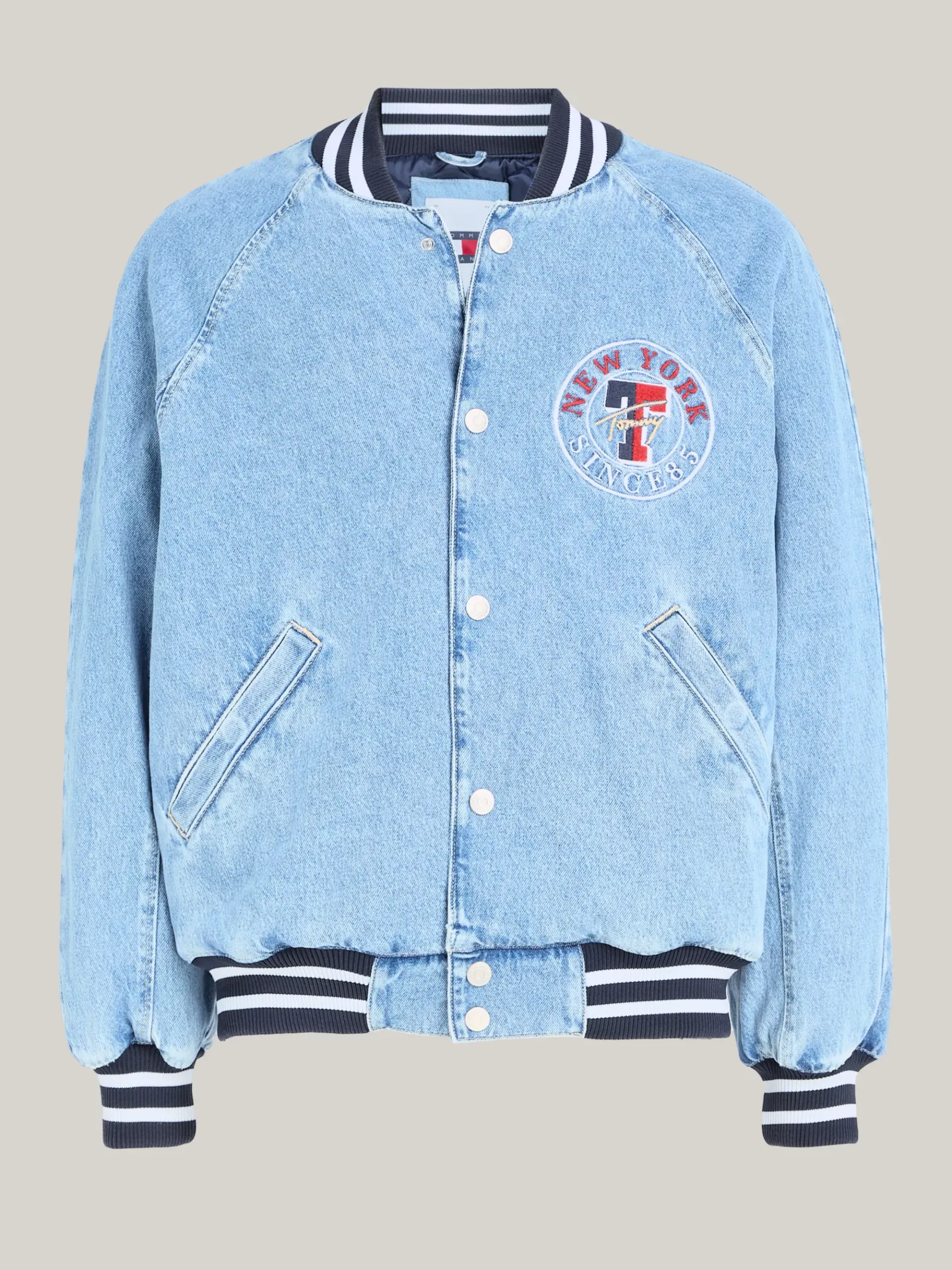 Tommy Hilfiger Varsity Explorer College-Bomberjacke aus Denim DENIM LIGHT Outlet