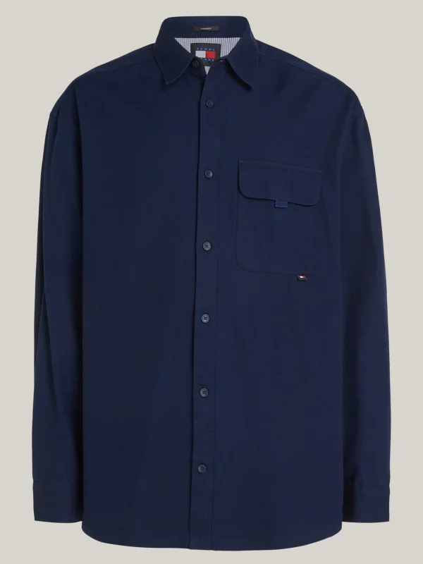 Tommy Hilfiger Varsity Relaxed Fit Hemd mit Rücken-Logo DARK NIGHT NAVY Cheap