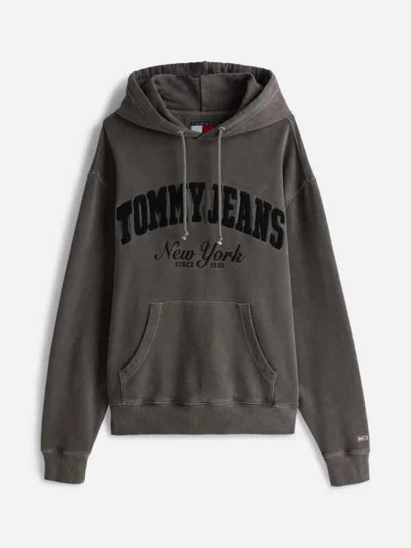 Tommy Hilfiger Varsity Relaxed Fit Hoodie mit Waschung BLACK Hot