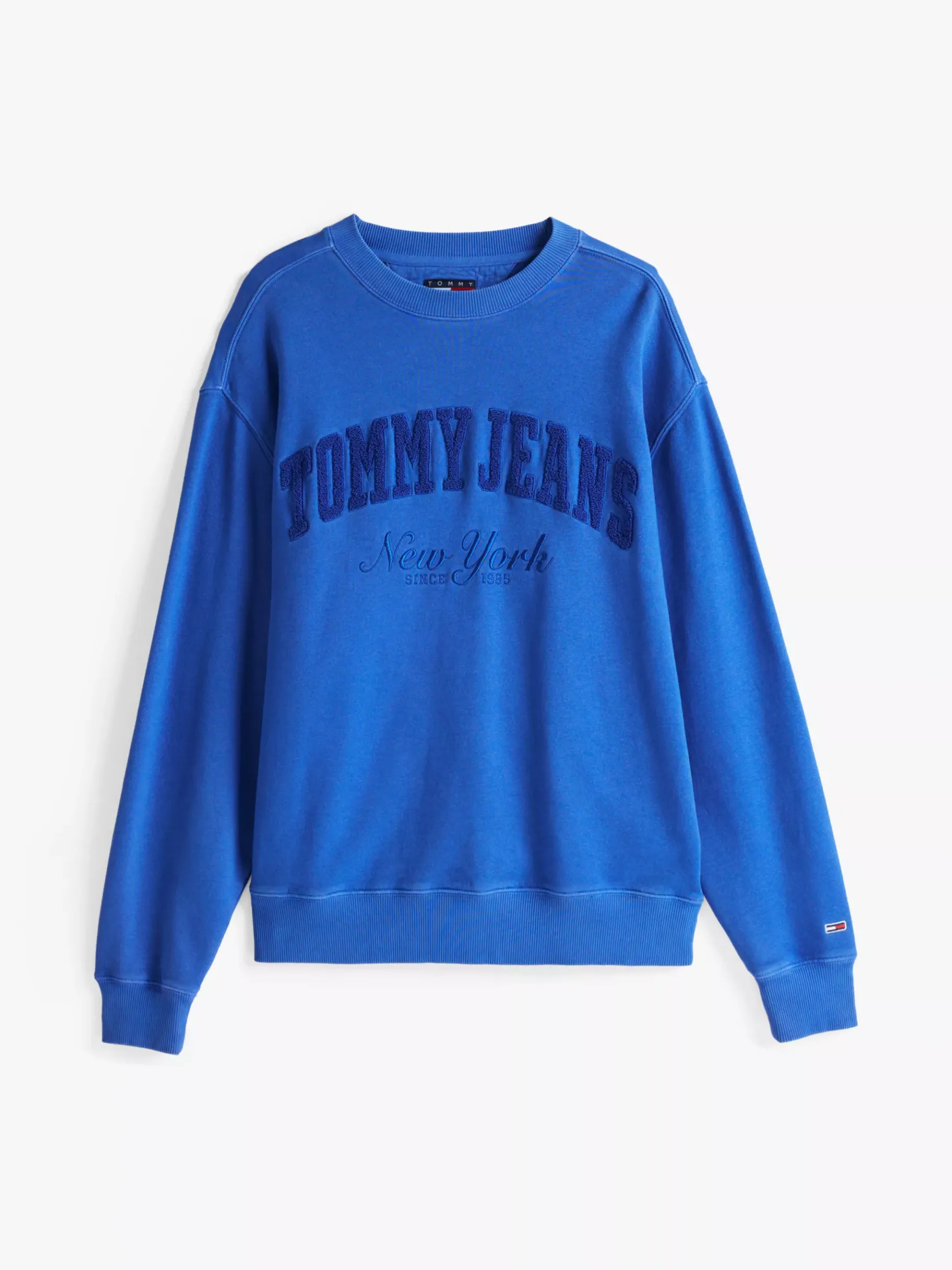 Tommy Hilfiger Varsity Relaxed Fit Sweatshirt mit Waschung TEMPO BLUE Sale