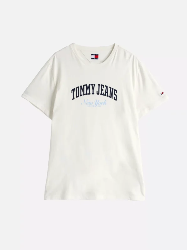 Tommy Hilfiger Varsity Slim Fit T-Shirt mit Logo ECRU Flash Sale