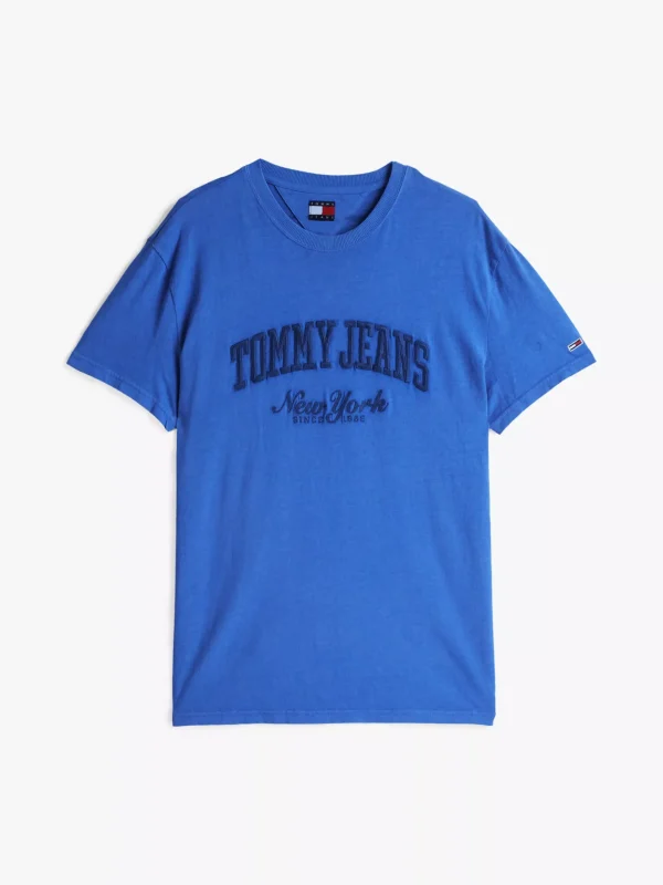 Tommy Hilfiger Varsity T-Shirt mit Waschung TEMPO BLUE Cheap
