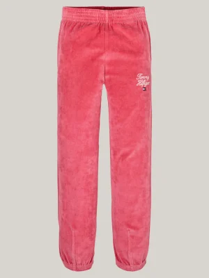 Tommy Hilfiger Velours-Jogginghose mit Bündchen HERITAGE PINK New