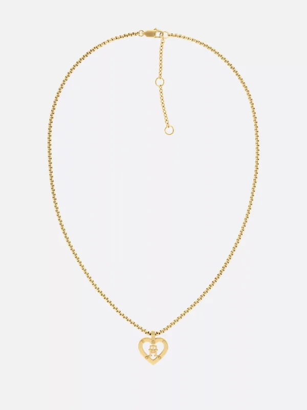 Tommy Hilfiger Verete Halskette mit Herz-Anhänger GOLD Flash Sale