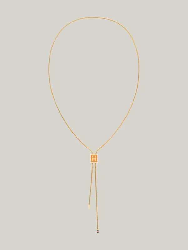 Tommy Hilfiger Verete Halskette mit Emaille-TH-Monogramm GOLD Flash Sale