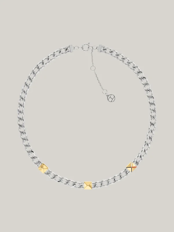 Tommy Hilfiger Vergoldete Panzerhalskette SILVER Cheap