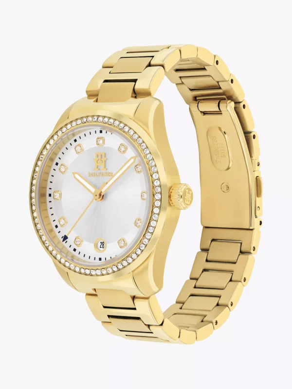 Tommy Hilfiger Verete Uhr mit Kristallverzierung GOLD New