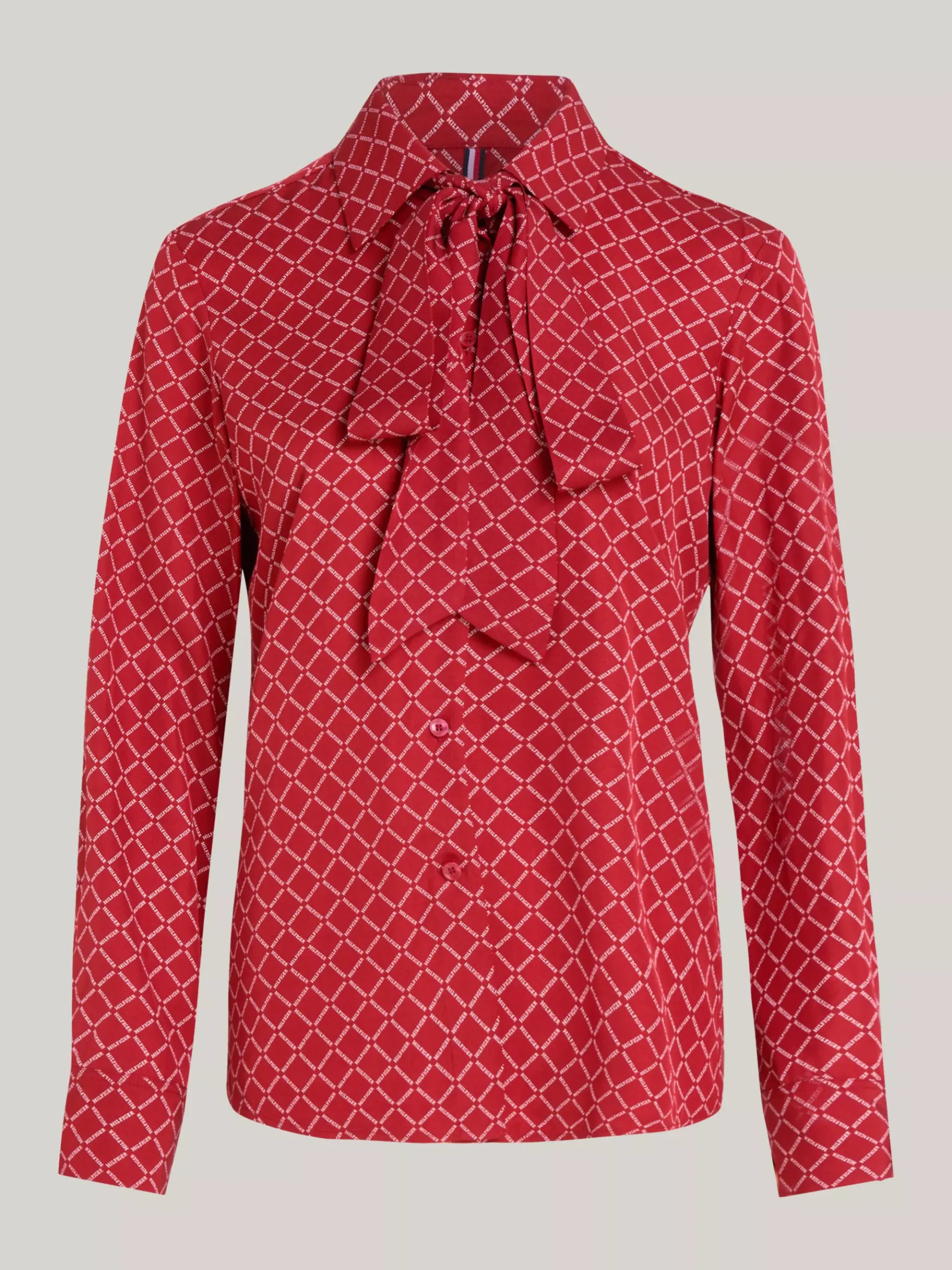 Tommy Hilfiger Viskose-Bluse mit Bindeband und Monotype-Logo DIAMOND MONOTYPE/ DARK MAGMA Cheap