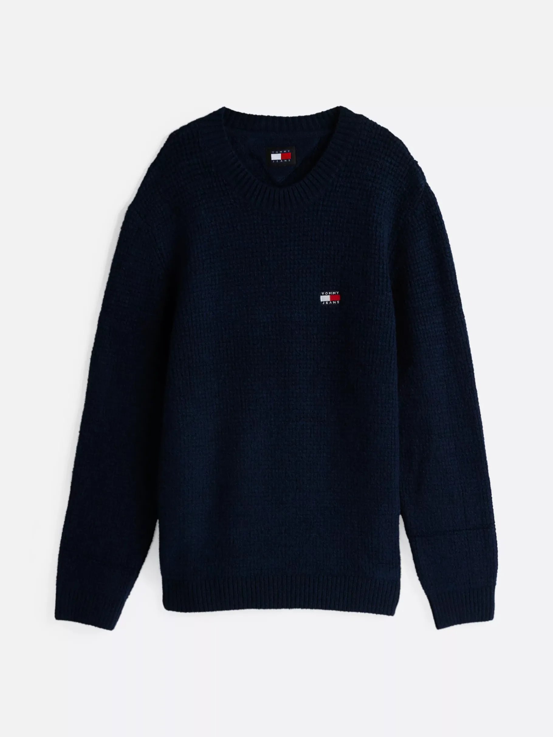 Tommy Hilfiger Waffelstrick-Pullover mit Wolle DARK NIGHT NAVY MELANGE Cheap