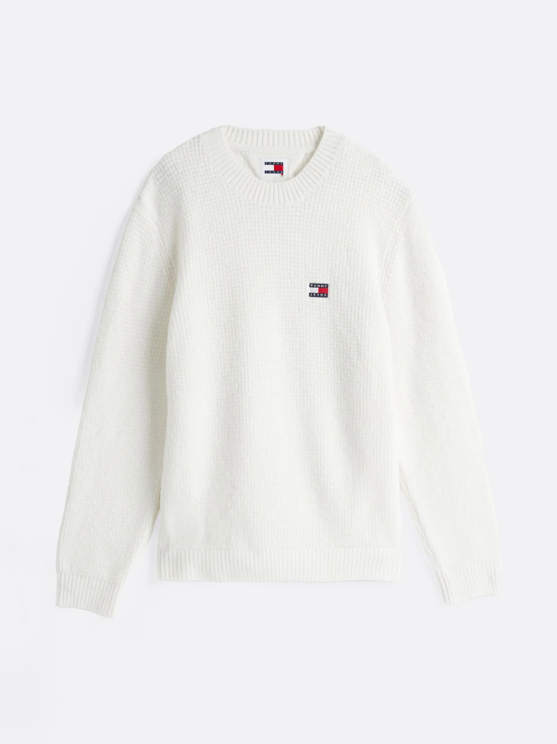 Tommy Hilfiger Waffelstrick-Pullover mit Wolle ANCIENT WHITE MELANGE New