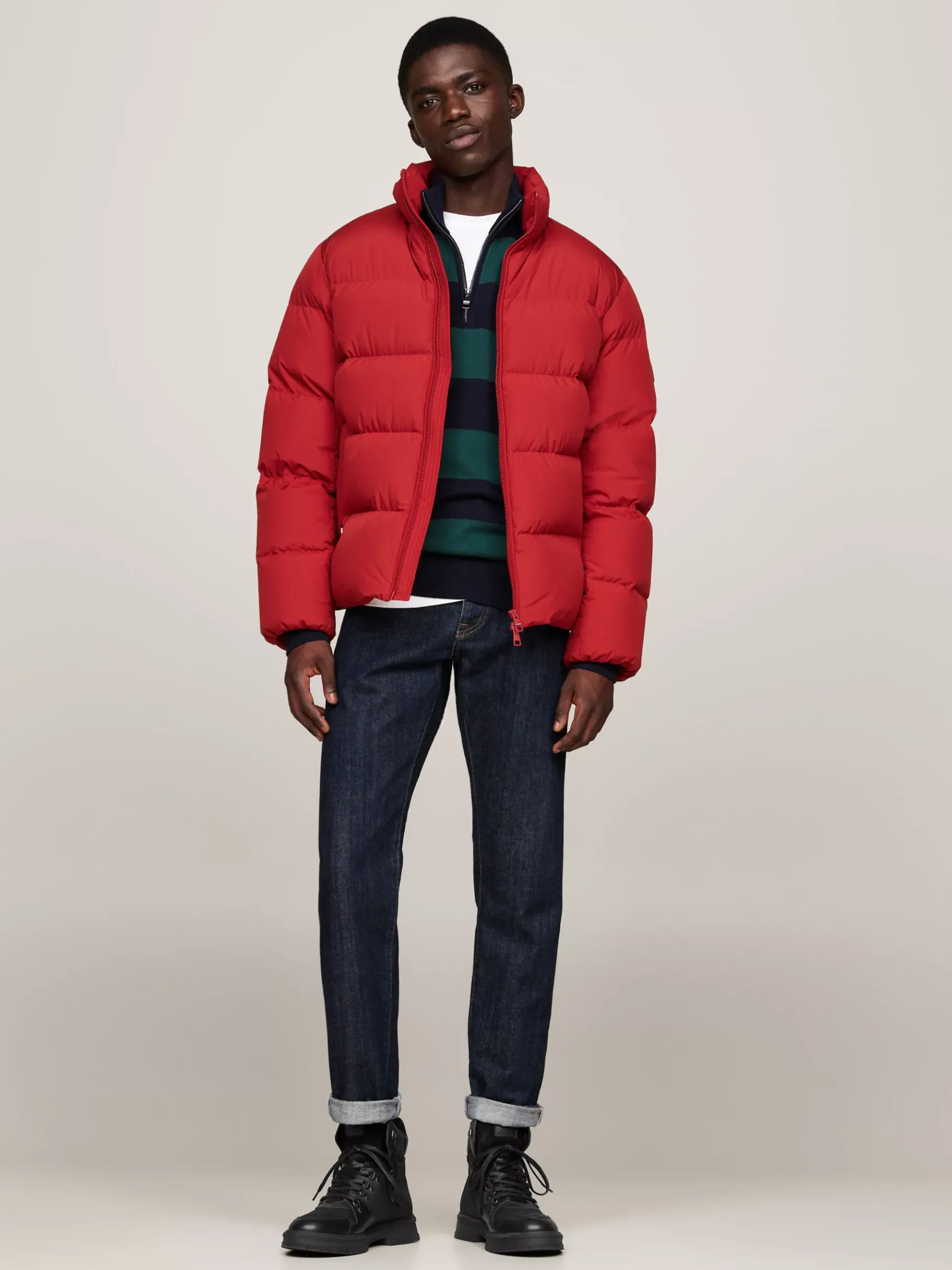 Tommy Hilfiger Warm gefütterter Schnürstiefel aus Leder BLACK Best