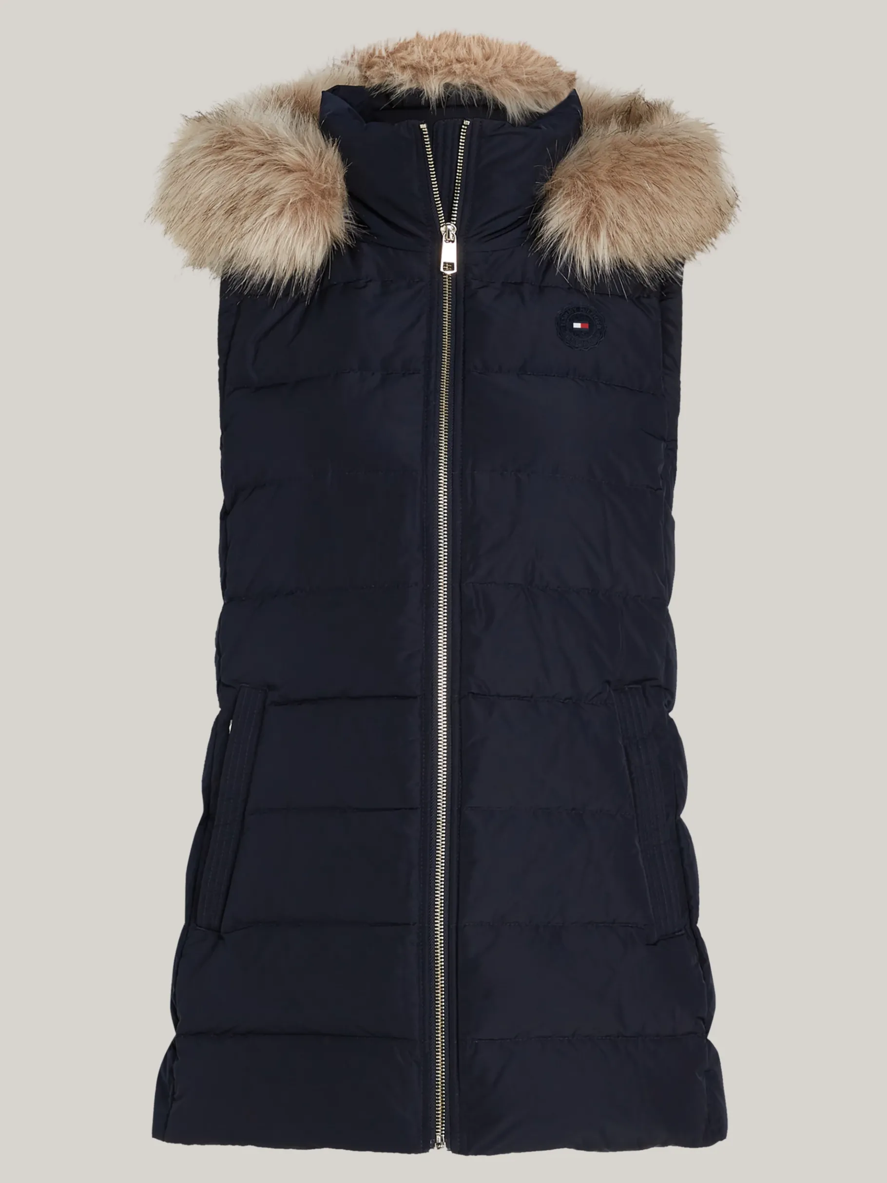 Tommy Hilfiger Wasserabweisende Daunenweste mit Kapuze DESERT SKY Cheap