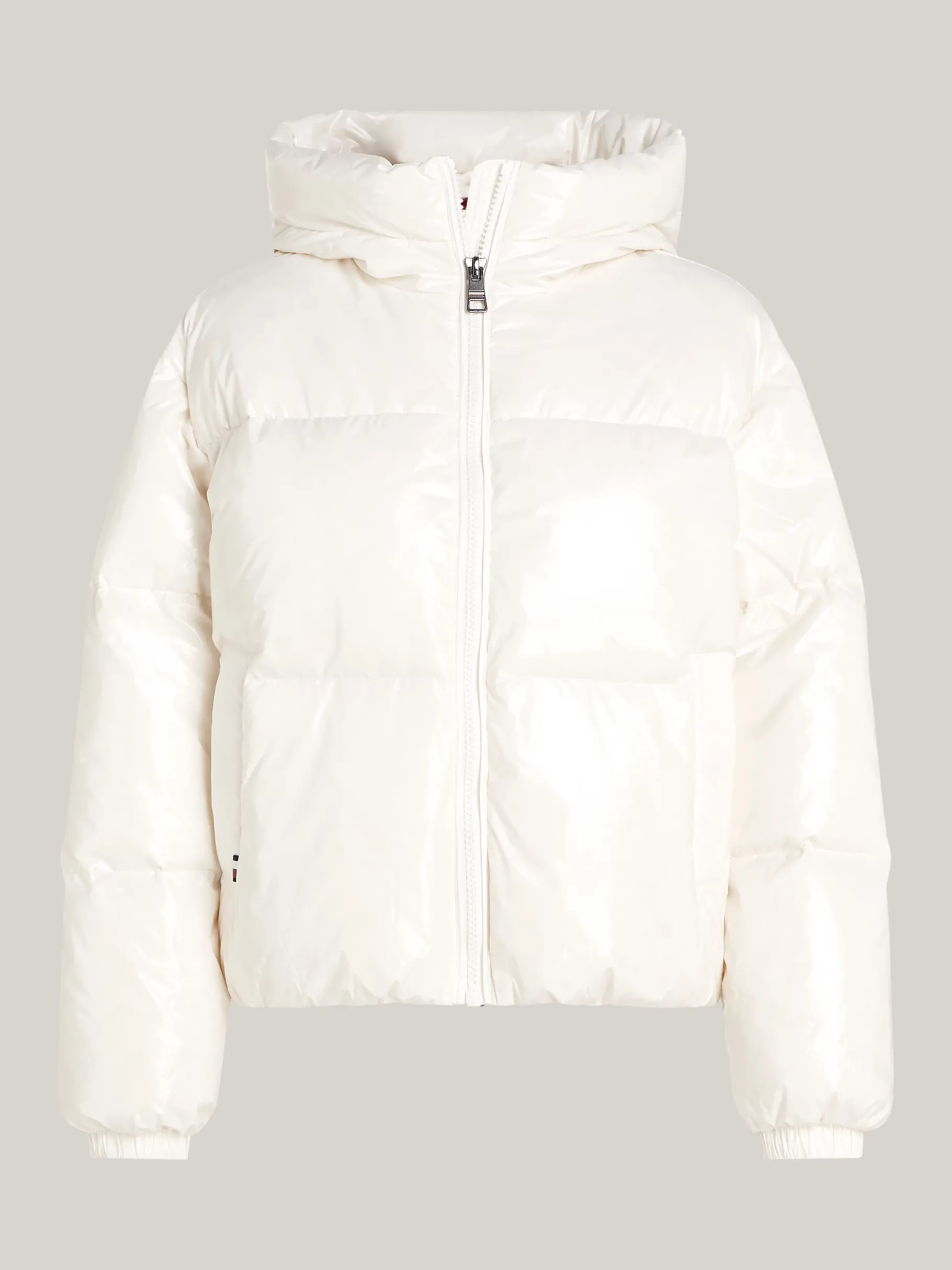 Tommy Hilfiger Wasserabweisende glänzende Daunenjacke ANCIENT WHITE New