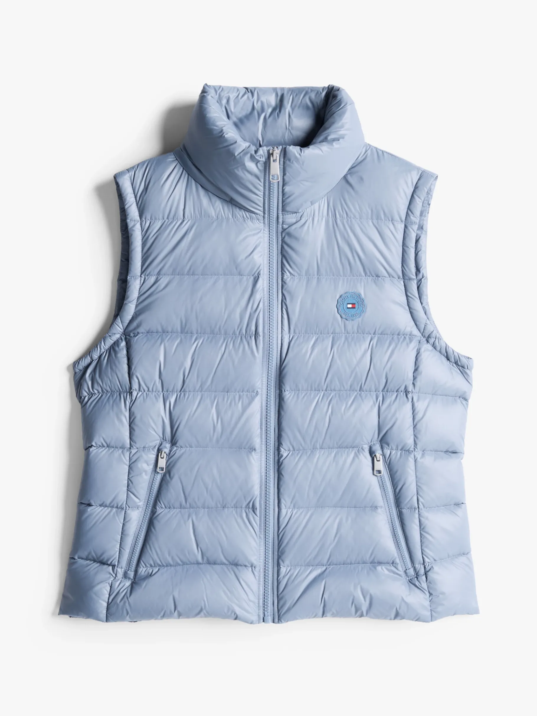 Tommy Hilfiger Wasserabweisende Hochglanz-Daunenweste FLINT BLUE Store