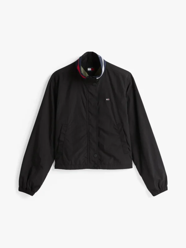 Tommy Hilfiger Wasserabweisende Jacke mit Logo-Kragen BLACK Online