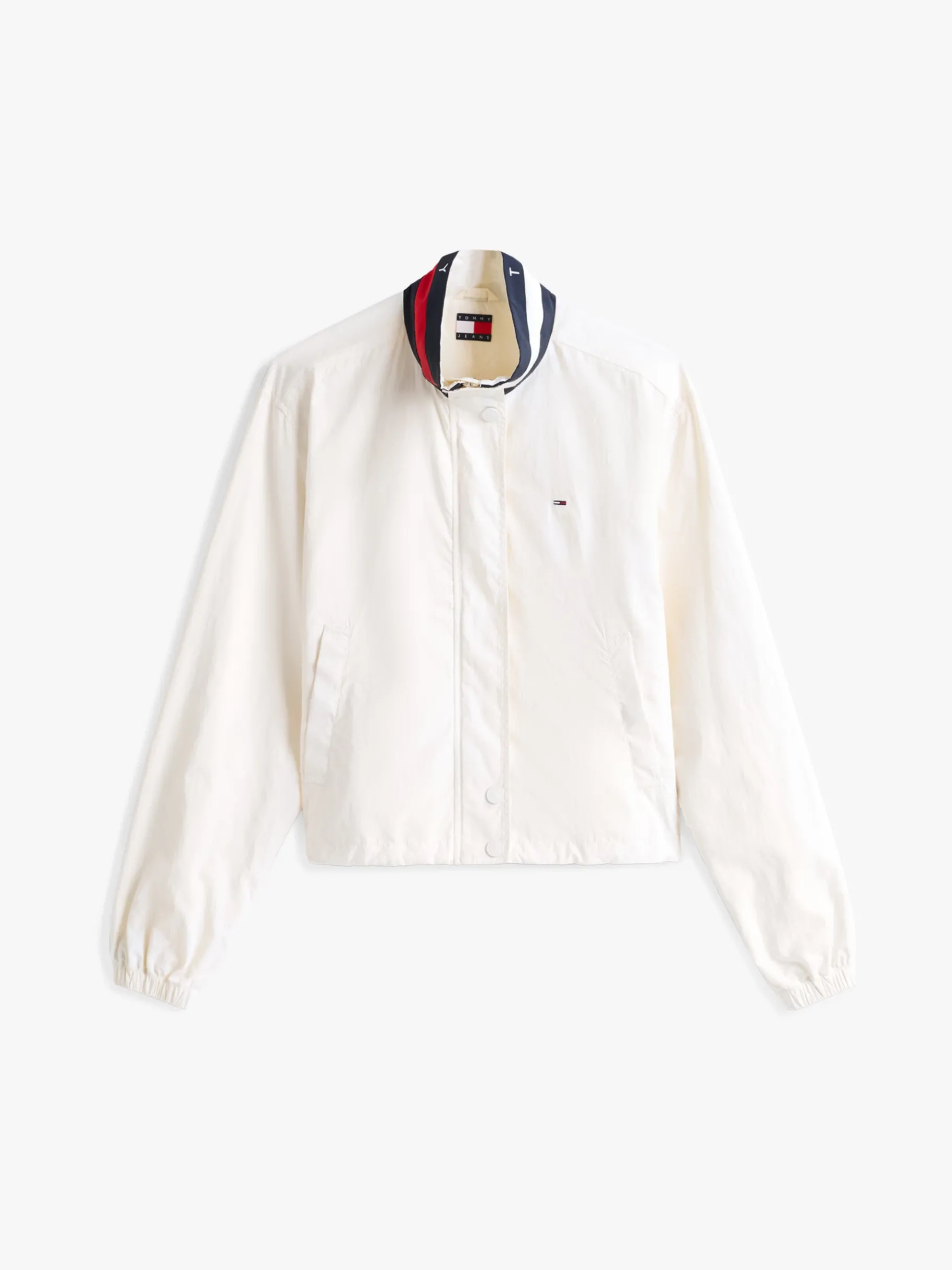 Tommy Hilfiger Wasserabweisende Jacke mit Logo-Kragen ANCIENT WHITE Clearance