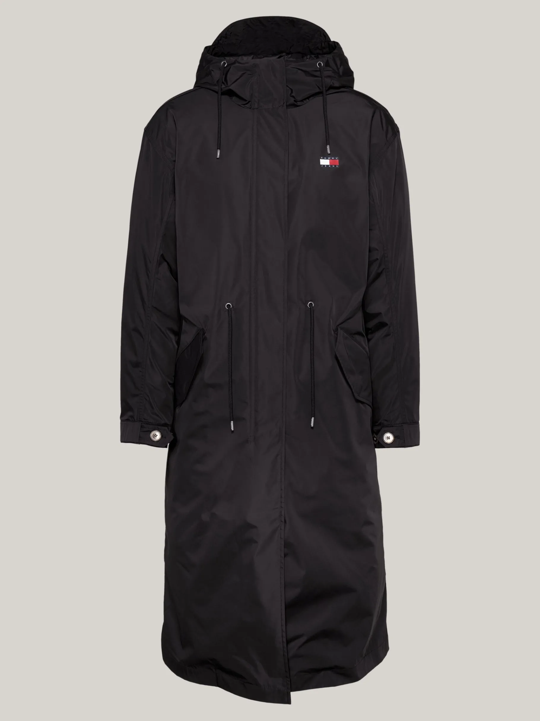 Tommy Hilfiger Wasserabweisender 2-in-1 Mantel mit Kapuze BLACK New
