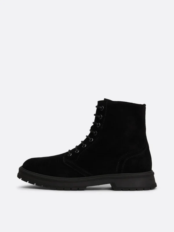 Tommy Hilfiger Wasserabweisender Mid-Top Wildleder-Stiefel BLACK Store