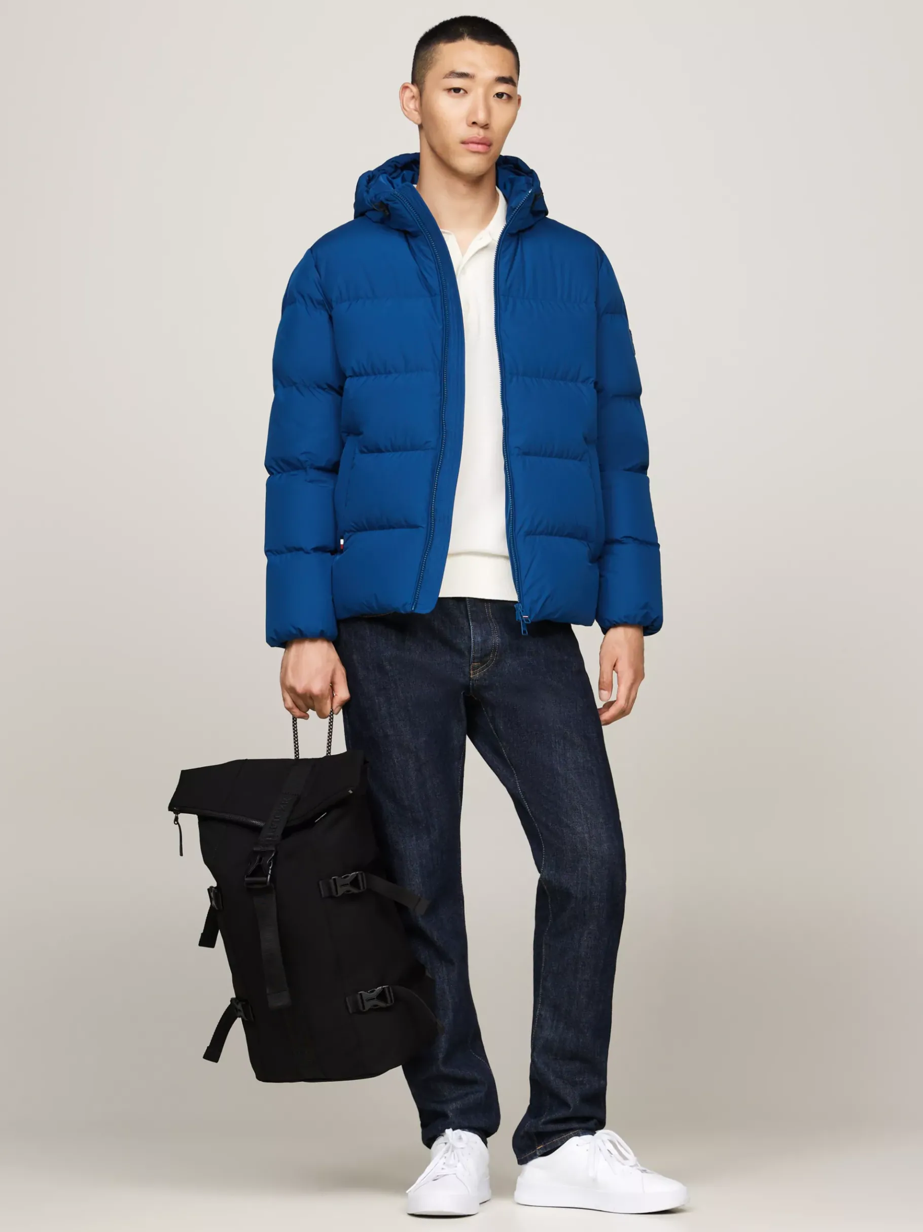 Tommy Hilfiger Wasserabweisender Rolltop-Rucksack BLACK Cheap