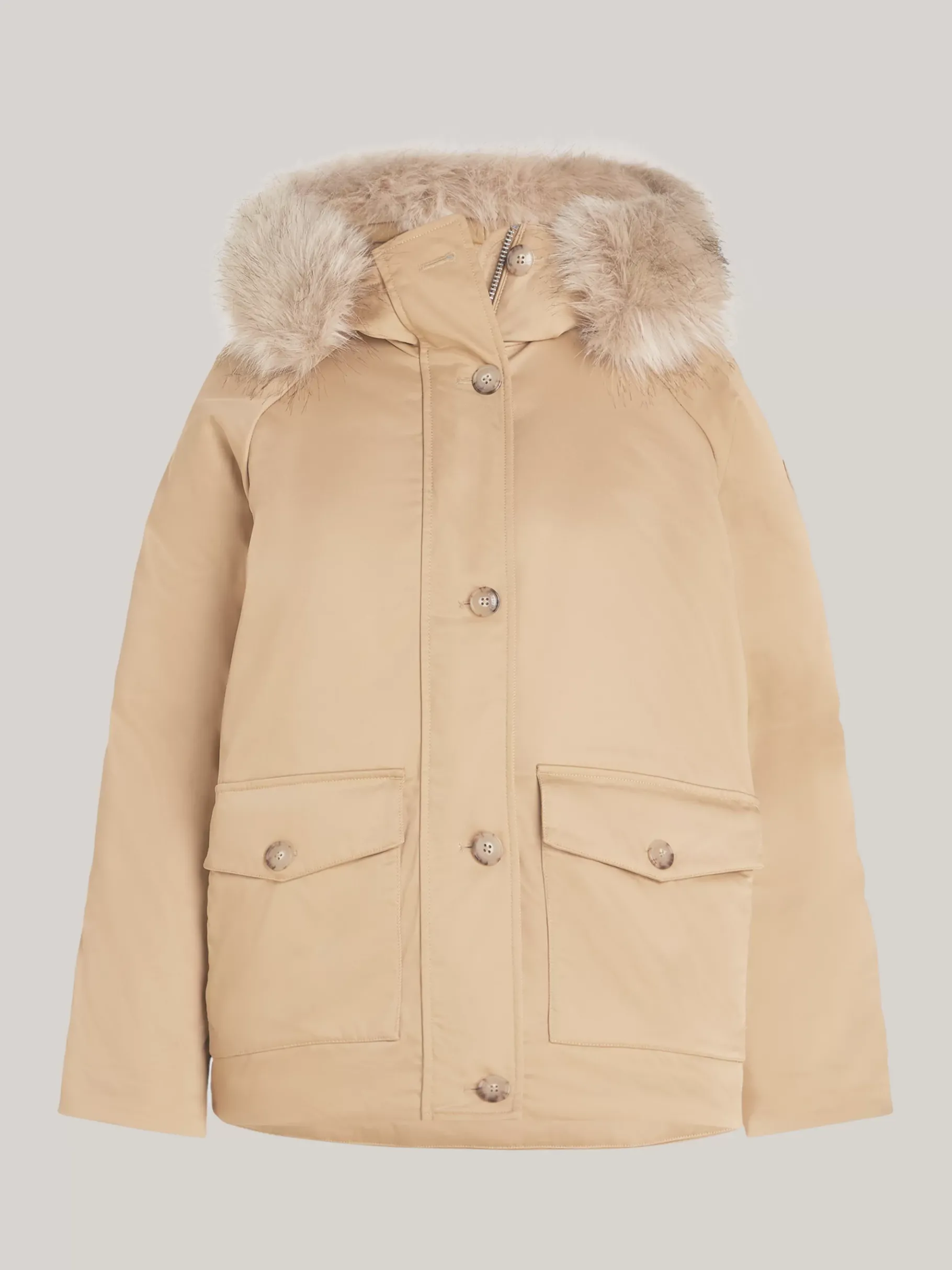 Tommy Hilfiger Wasserabweisender wattierter Parka mit Kapuze CLASSIC KHAKI Hot