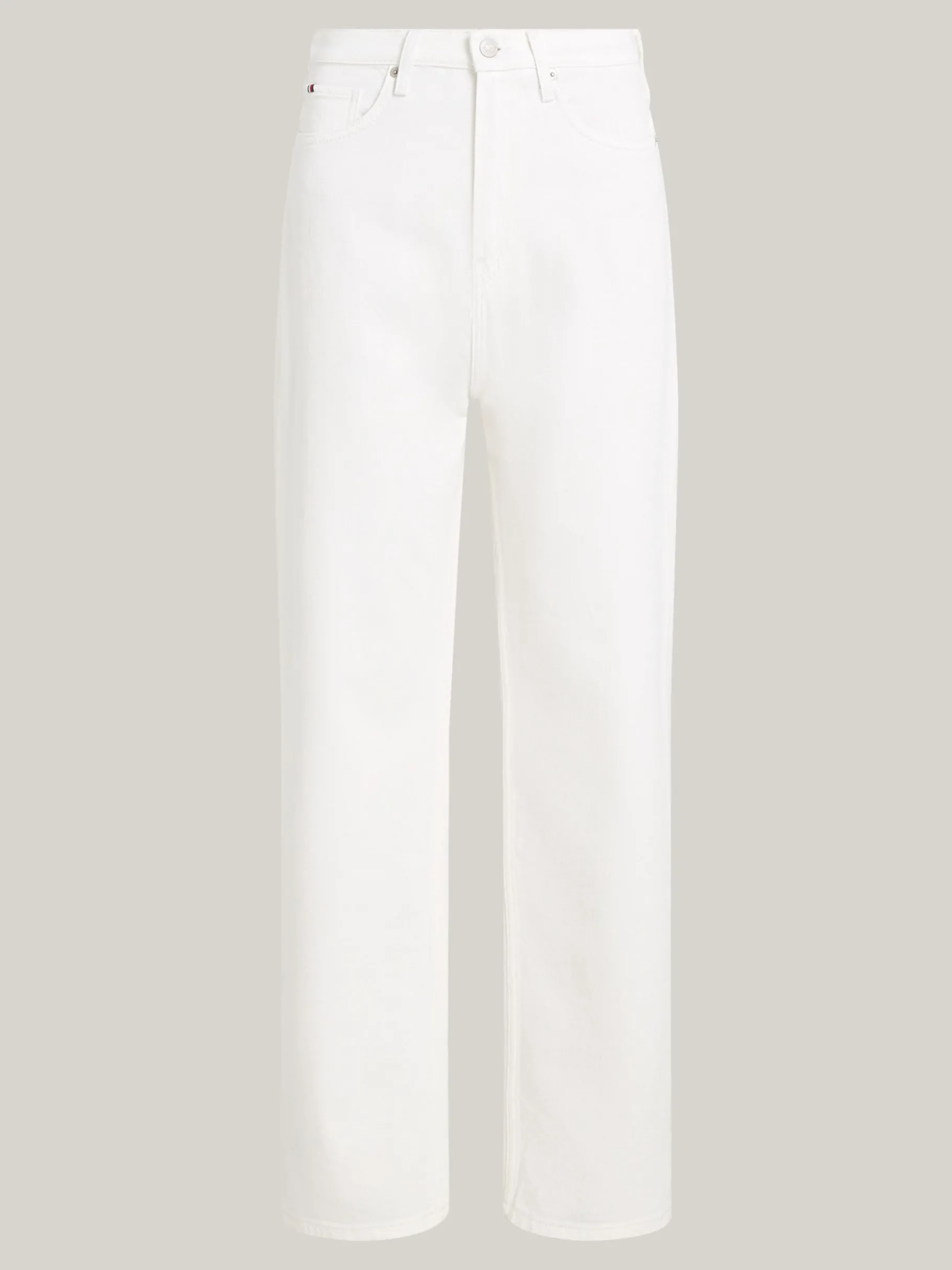 Tommy Hilfiger Weiße Straight Leg Jeans mit hohem Bund ECRU Discount