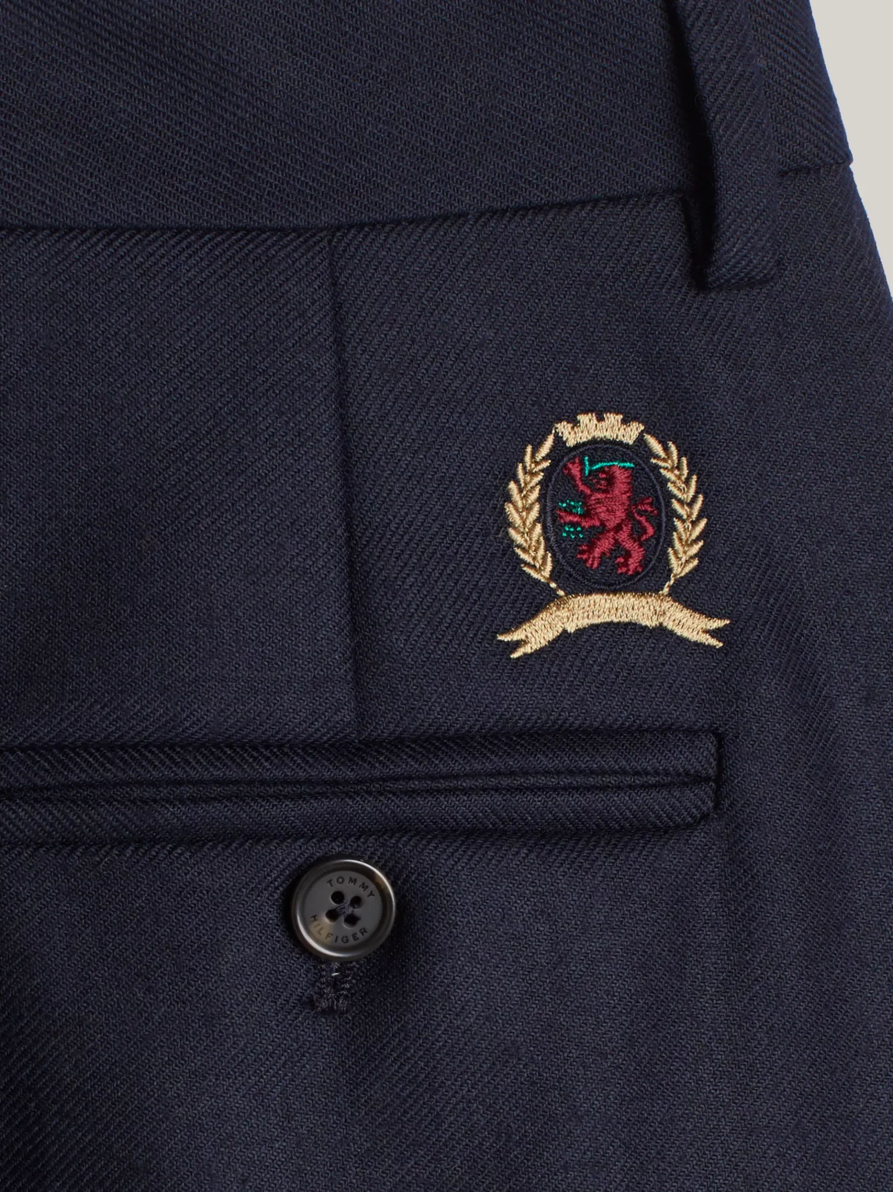 Tommy Hilfiger Weite Hose aus Wollmix mit Wappen DESERT SKY Cheap