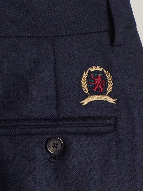 Tommy Hilfiger Weite Hose aus Wollmix mit Wappen DESERT SKY Cheap