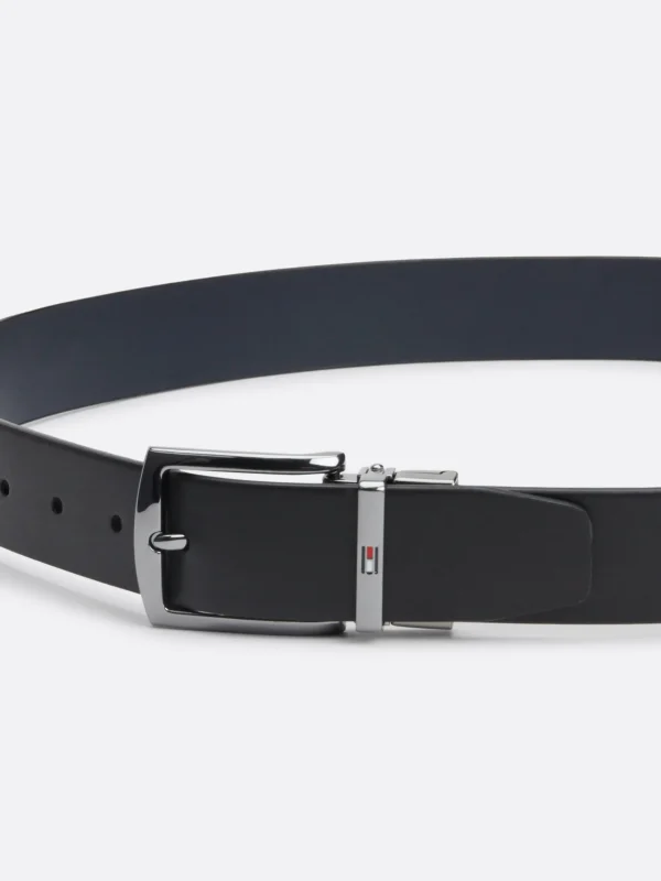 Tommy Hilfiger Wendbarer Ledergürtel mit eckiger Schnalle SPACE BLUE / BLACK Sale