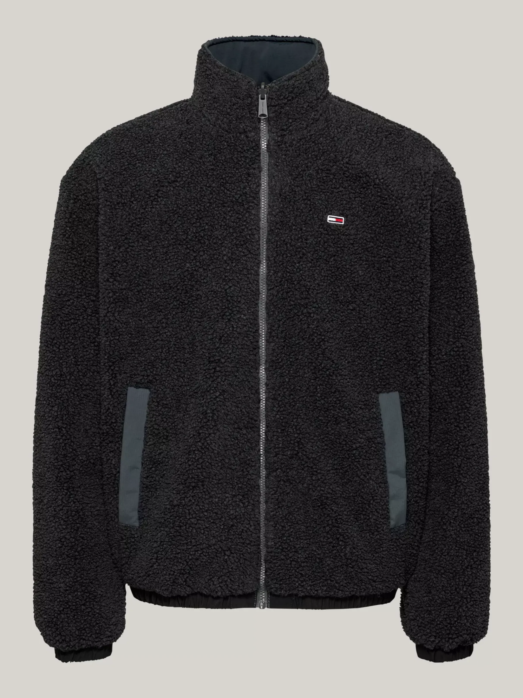 Tommy Hilfiger Wendejacke aus Teddy-Fleece mit verstaubarer Kapuze BLACK MULTI New