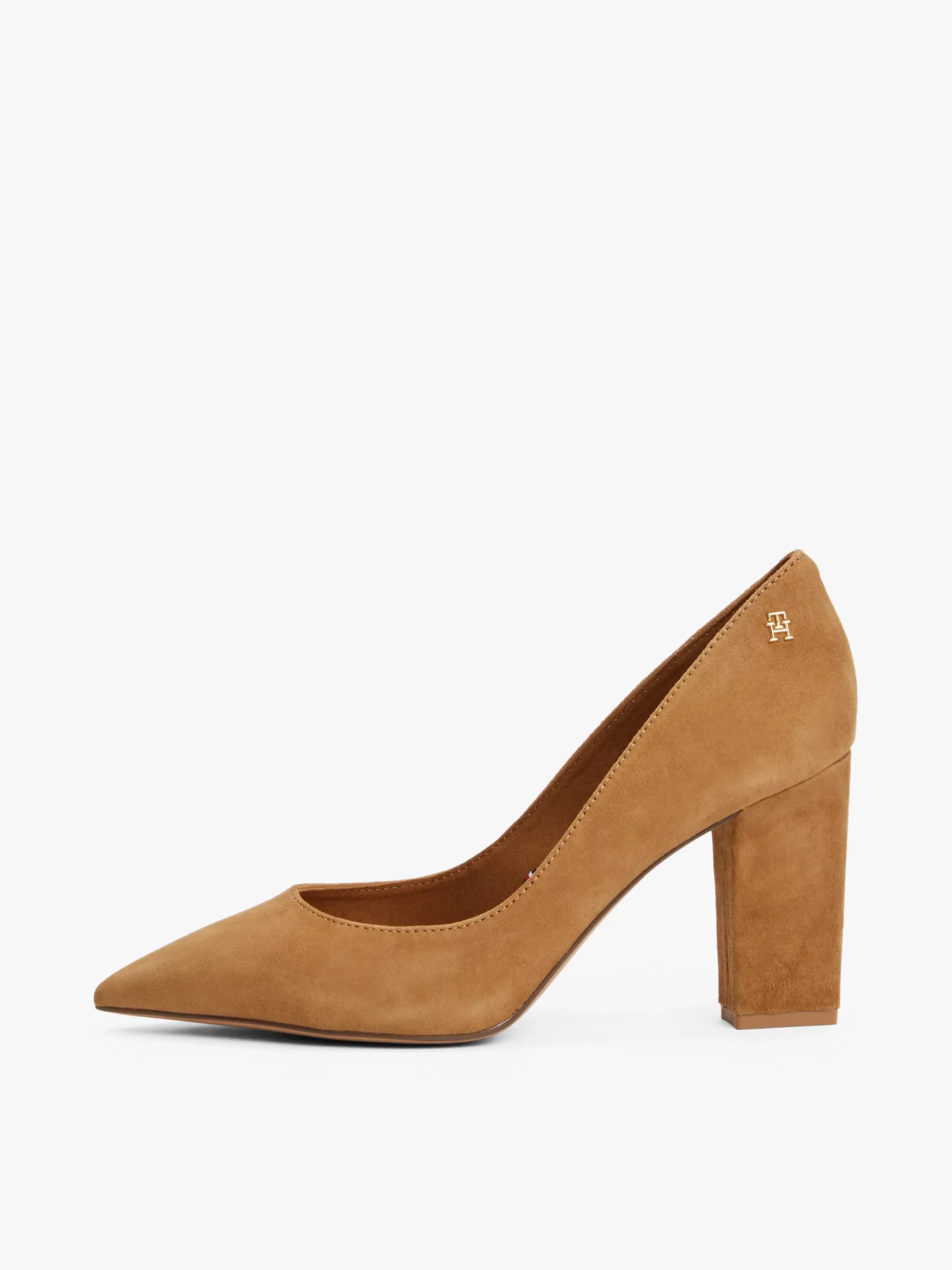 Tommy Hilfiger Wildleder-Pumps mit TH-Monogramm DRIFTWOOD BROWN Clearance