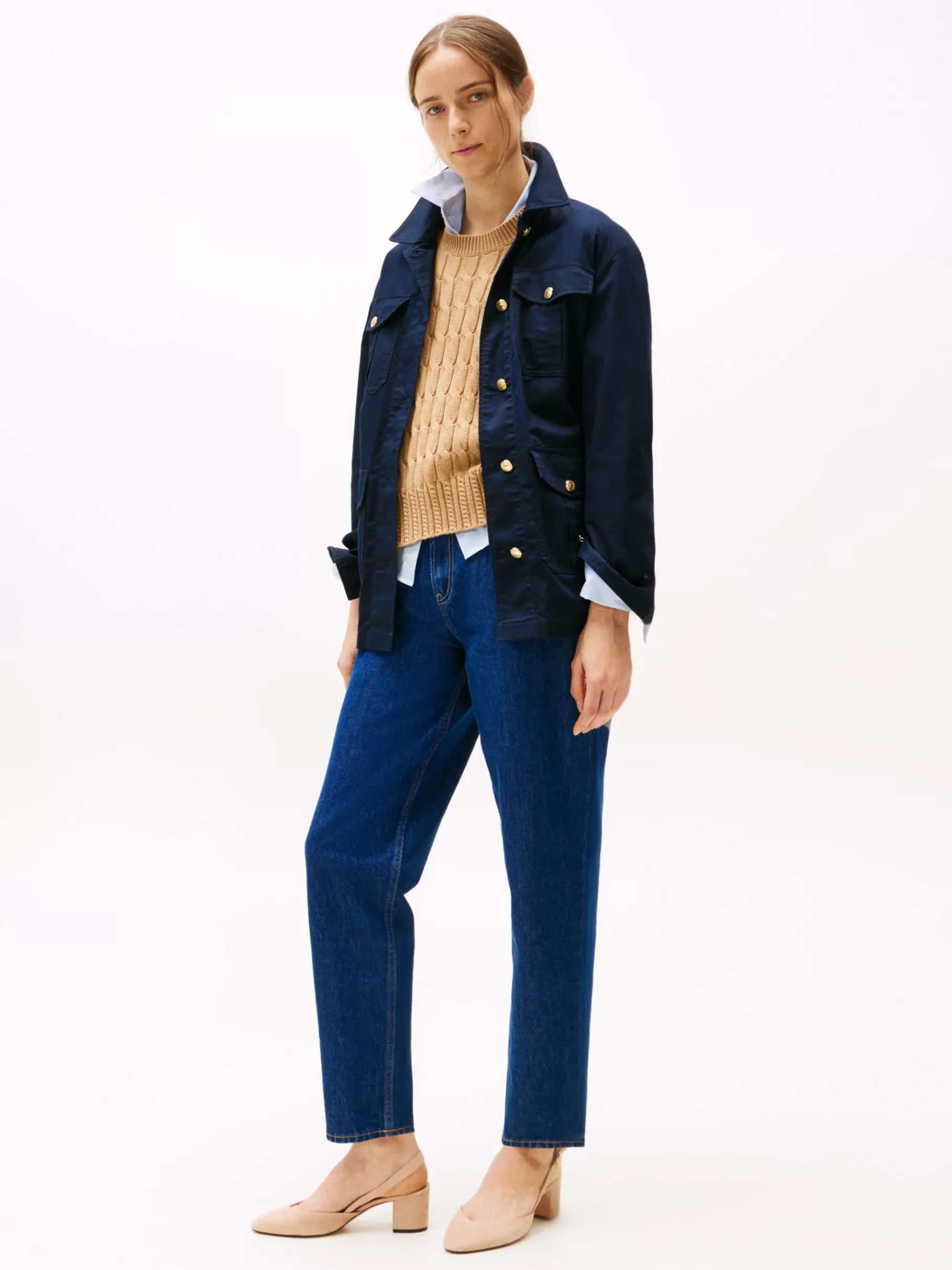 Tommy Hilfiger Wildleder-Slingback mit Blockabsatz CLAYSTONE New