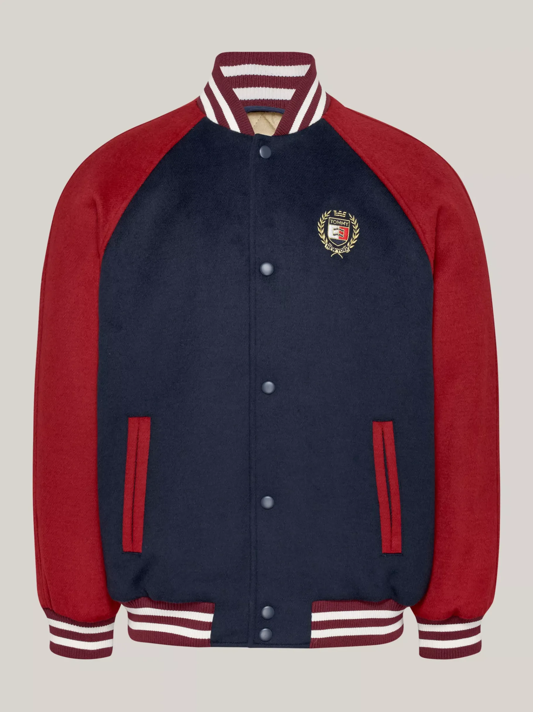 Tommy Hilfiger Wollmix-Bomberjacke mit Stickerei DARK NIGHT NAVY / REGATTA RED Clearance