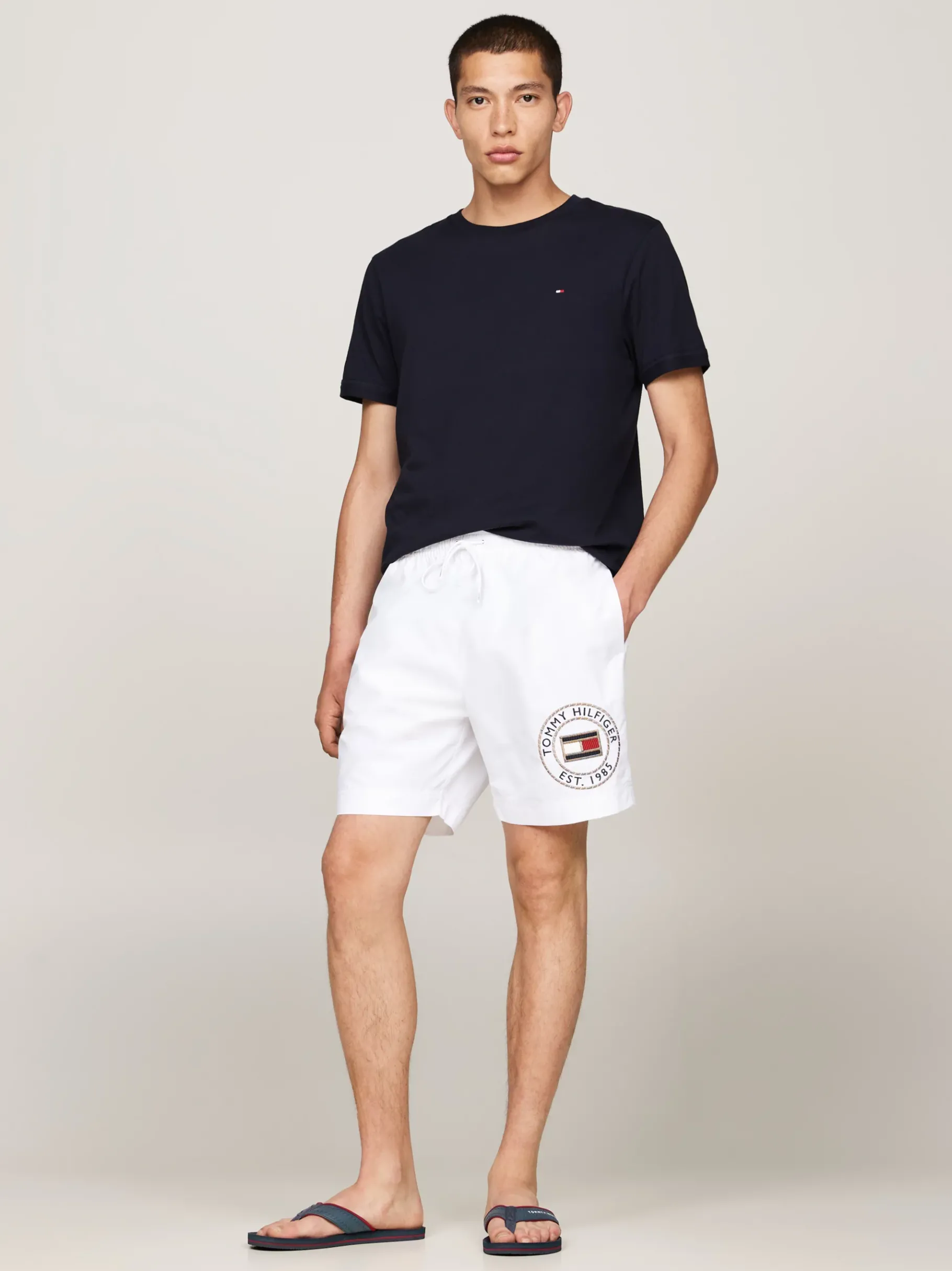 Tommy Hilfiger Zehentrenner mit Logo am Riemen MILITARY DENIM Hot