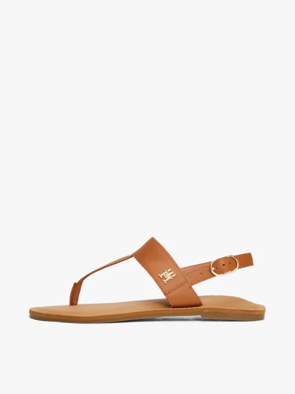 Tommy Hilfiger Zehentrenner-Ledersandale CINNAMON BARK Online