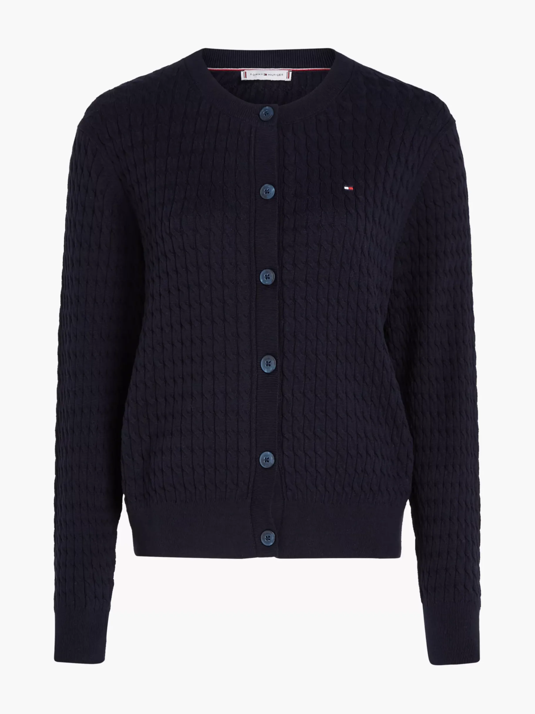 Tommy Hilfiger Zopfstrick-Cardigan mit Rundhalsausschnitt DESERT SKY Hot