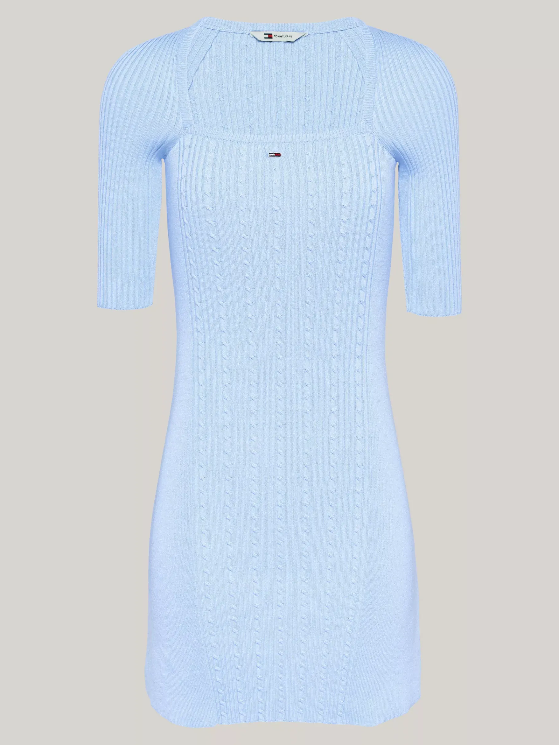 Tommy Hilfiger Zopfstrick-Kleid mit quadratischem Ausschnitt VESSEL BLUE Fashion