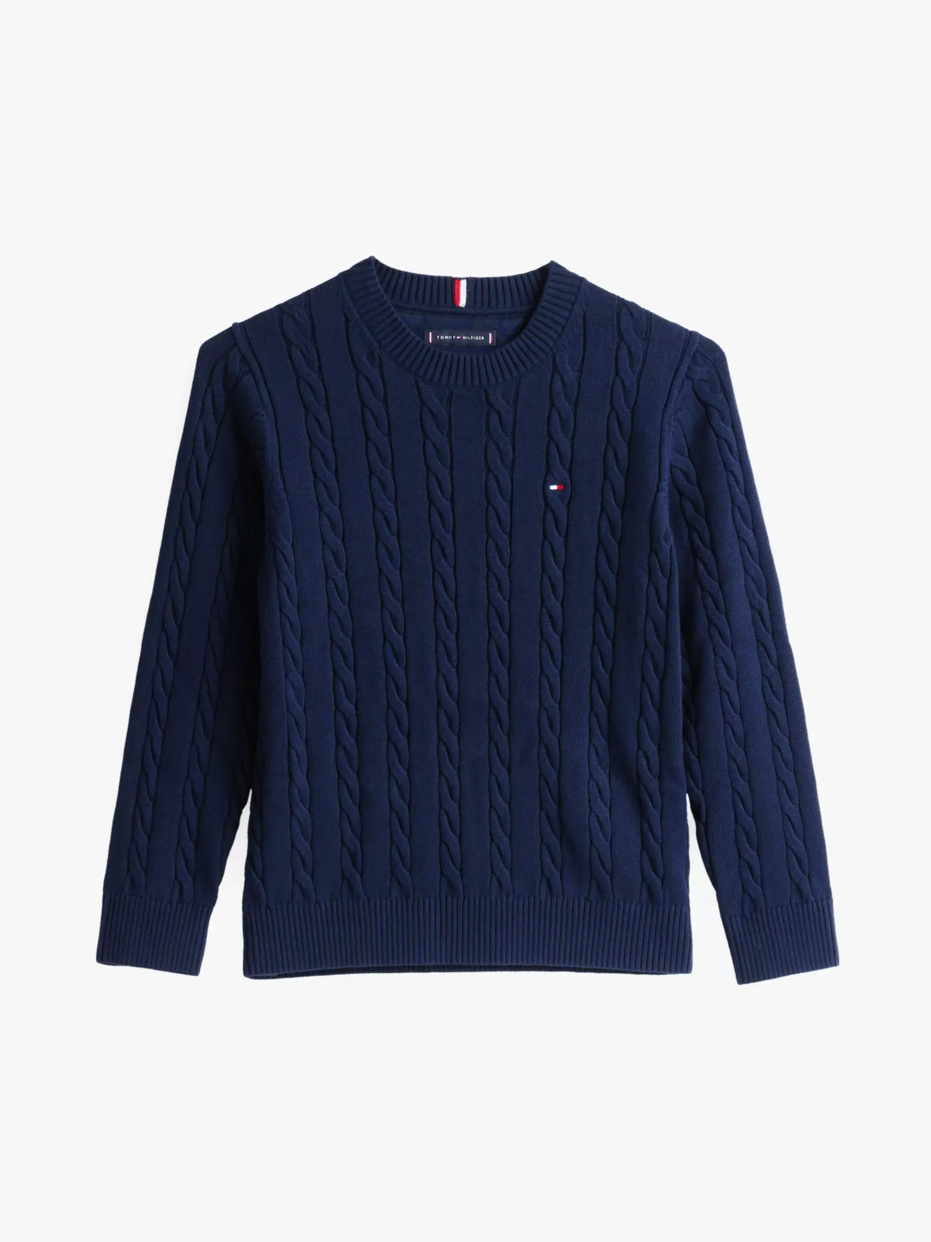Tommy Hilfiger Zopfstrick-Pullover mit Rundhalsausschnitt DARK NIGHT NAVY Shop