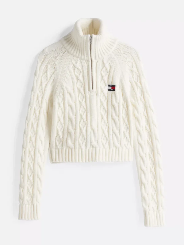 Tommy Hilfiger Zopfstrick-Pullover mit Wolle ANCIENT WHITE Hot