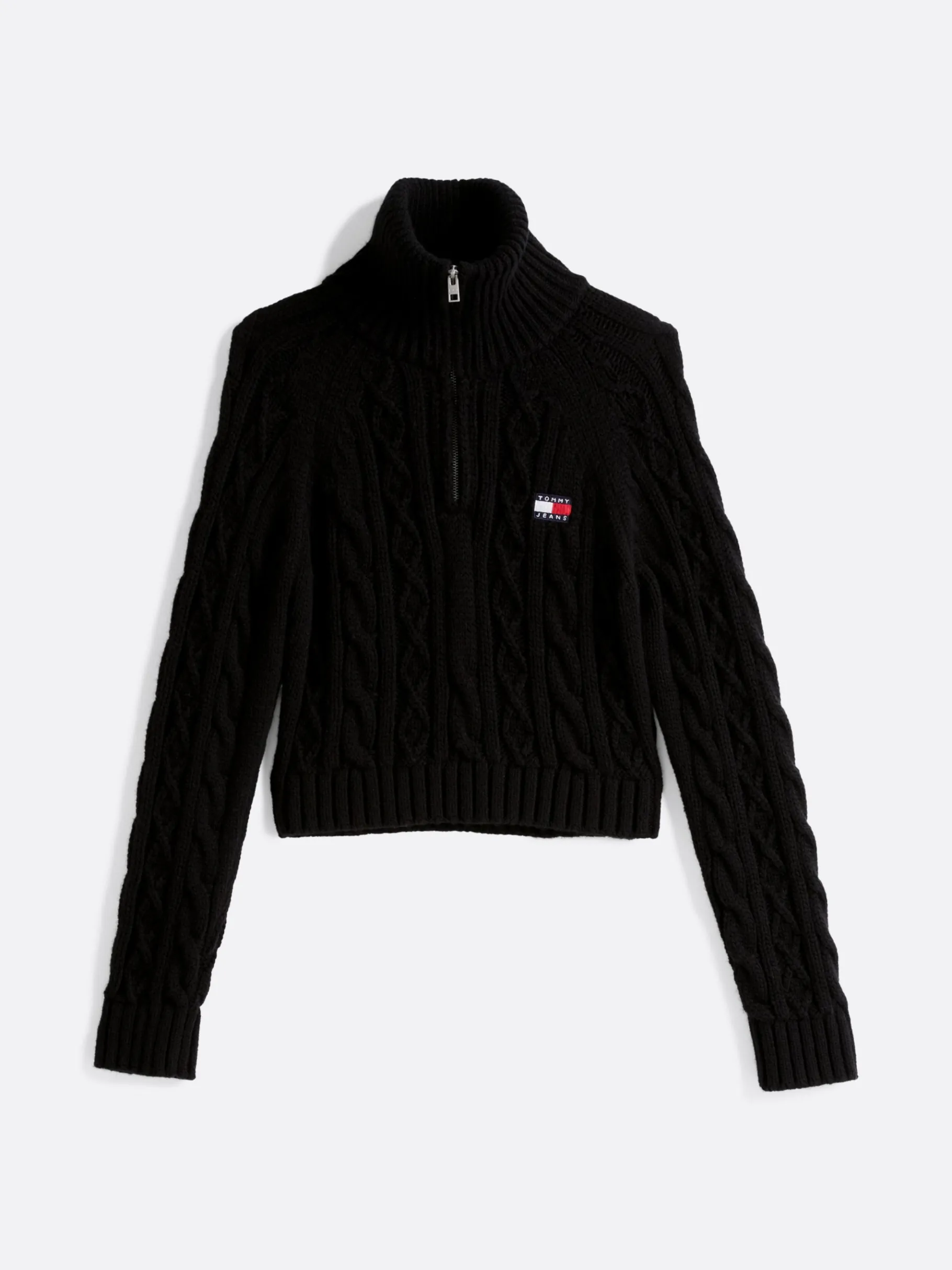 Tommy Hilfiger Zopfstrick-Pullover mit Wolle BLACK Hot