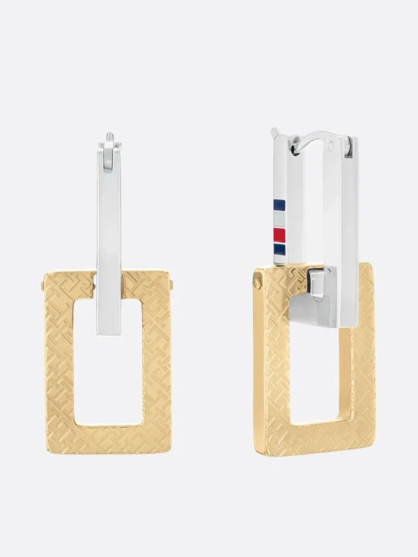 Tommy Hilfiger Zweifarbige Ohrringe mit TH-Monogramm TWO TONE Outlet